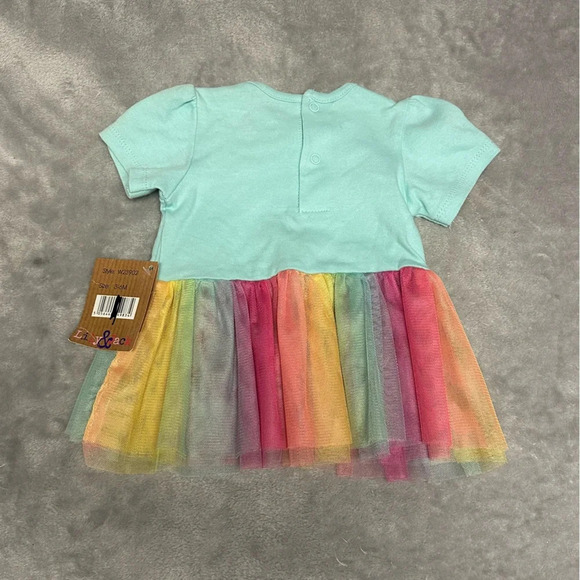 Jack & Lily - NWT -short sleeve rainbow tulle baby dress. Size 3-6 mo - Picture 3 of 3